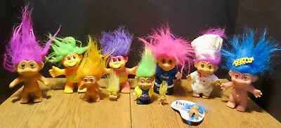 Vintage 1990's Lot Of 11 Mixed Trolls - Includes A Windup & Treasure Troll • $12.99