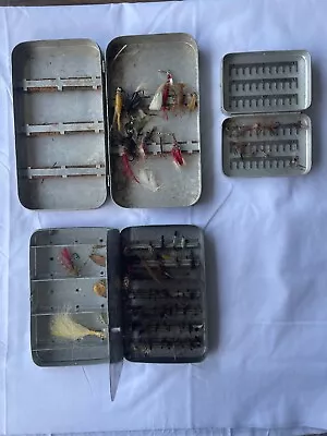 VTG Fishing Flies W/ VTG Collectable Metal Storage Boxes. Item #170 • $40