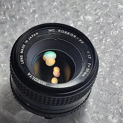 Vintage Minolta MC ROKKOR-PF 50mm F/1.7  Manual Focus Lens  • $89