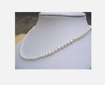NEW Mini AAAA 4-5mm Japanese Akoya Round White Pearl Necklace 14k Gold Clasp • $49