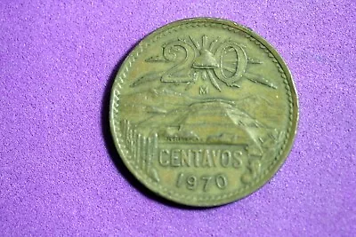 ESTATE FIND 1970 - Mexico 20 Centavos Bronze! #J28597 • $4