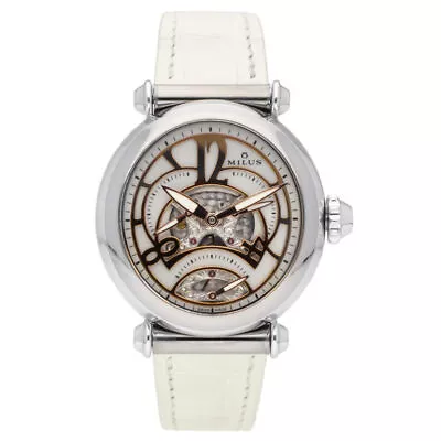 Milus Merea 18k White Gold MOP Dial 36mm Automatic Ladies Watch MER300 • $5950