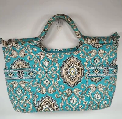 Vera Bradley Gabby Satchel Retired Totally Turq Pattern Turquoise Color EUC • $31.45