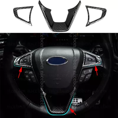 3pcs Carbon Fiber Color Steering Wheel Cover Fit For Ford Fusion Mondeo Edge • $16.83