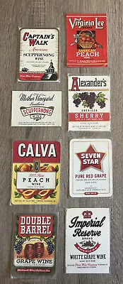 Lot Of 8 Vintage Wine Labels Calva Virginia Lee Seven Star Double Barrel Etc • $6.85