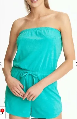 £8.99 • Buy Matalan Turquoise  Towelling Bandeau  Playsuit Size M 12-14 Bnwt