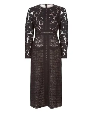 £59.99 • Buy MONSOON FLORRIE Midi DRESS Black  And Beige Size 16 -RRP £129