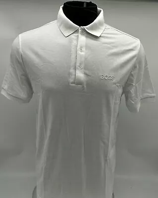 Hugo Boss Polo For Men 100% Cotton Regular Fit Color White • $39.99