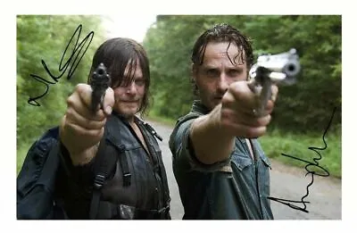Andrew Lincoln & Norman Reedus - The Walking Dead Autograph Signed Photo Poster • £6.89