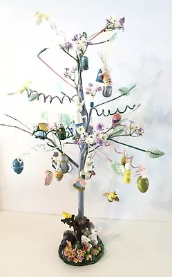 Vintage Easter Tree 18” W/ Ornaments Holiday Decoration Bunnies Garden Colorful • $10