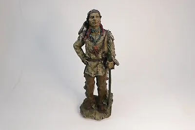 Rare Resin Native American Indian Statue Holding A Spear Decorative Figurine • £24.99