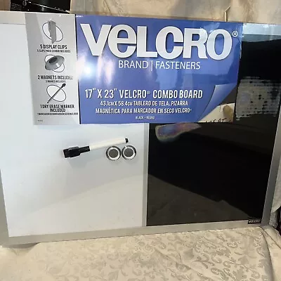 Velcro Combo Memo Bulletin White Board Office Home Aluminum Frame 23 X 17  & Pen • £18.99