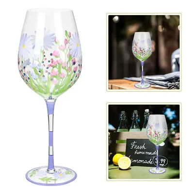 French Style Wine Glass Hand Painted Wine Glasses For Party Indoor Decorate Home • £12.95