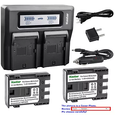 Kastar Battery Dual LCD Fast Charger For Canon NB-2L Canon VIXIA HV30 VIXIA HV40 • $33.99