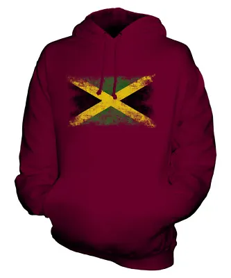 Jamaica Distressed Flag Unisex Hoodie Top Jamaican  Football Jersey Gift • £34