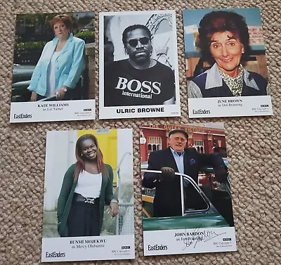 EASTENDERS X 5 - CAST CARDS - LAST ONE HAS A PRE-PRINT AUTOGRAPH • £7