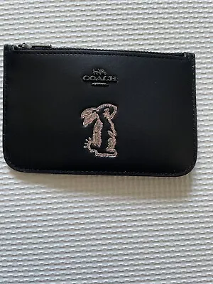 Coach Small Zip Card Case By Selena Gomez - Black • £40