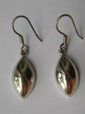 Vtg Taxco Mexico Solid 925 Sterling Silver Football Shaped Drop Dangle Earrings • $24.99