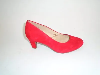 Bagatti Red Suede Low Heeled Court Shoes • £19