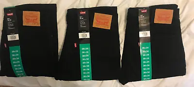 Lot Of 3 Men's Levis 511 Slim Stretch Denim Black Jeans Size 38x34 • $59.99