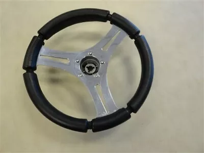 Victor Stainless Steel / Black Vinyl Steering Wheel W/ Hub 14  Marine Boat • $29.98