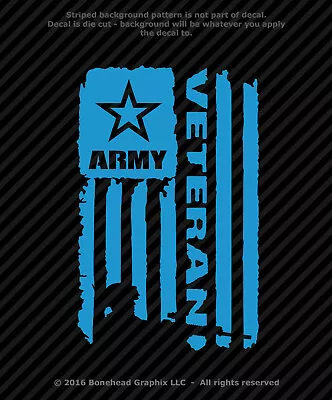 Military Veteran AV Distressed Flag XS-M Vinyl Decal Combat Veteran Sticker • $3.99