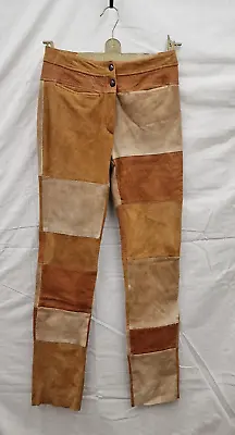 Missoni Italy Patchwork 70's Style Genuine Leather Trousers Size 40 EU • $186.67