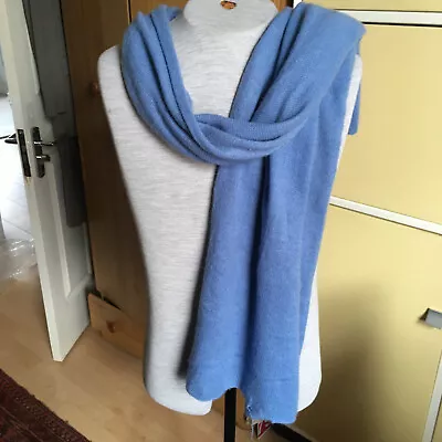 £28 • Buy Peter Hahn 100% Pure Cashmere Scarf Light Blue