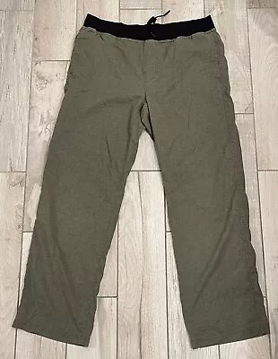 Prana Vaha Pants Men's Extra Large Green 32  Inseam Yoga Hiking Hemp Blend FLAW • $25