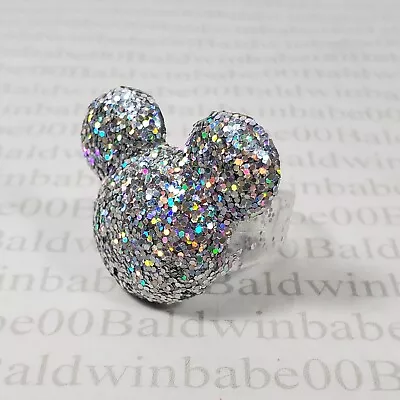 Jewelry~disney Ily Flexible Silver Multi-color Glitter Mickey Mouse Ring For Kid • $3.49