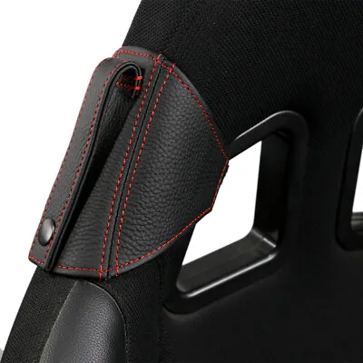 BK&red Bucket Seat Belt Guide Holder Protector Genuine Leather For BRIDE RECARO • $42.90