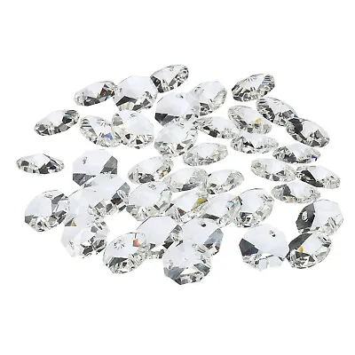 £5.91 • Buy 40Pcs 14mm Crystal Octagon Beads Chandelier Parts Hanging Beads Clear