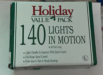 Vintage Clear Holiday Christmas 140 LIGHTS IN MOTION Speed Control **SaLE* NOS • $14.99