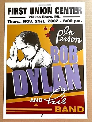 RARE BOB DYLAN ORIGINAL CONCERT POSTER Nov 21 2002 WILKES BARRE PA BOXER STYLE  • $34.77