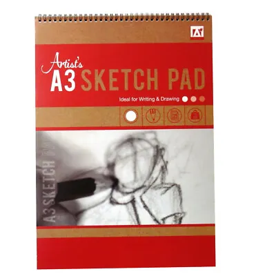 A3 Wirebound Artists Sketch Pad 25 Sheets 70gsm • £4.95