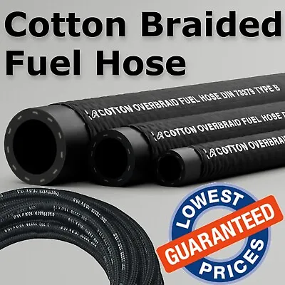 £3.45 • Buy Cotton Braided Rubber Fuel Hose Pipe Vacuum E5 E10 Unleaded Petrol Great Value