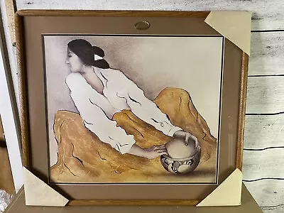 Signed RC Gorman Framed Art  Pottery Keeper - Yellow : 31x27.5 Native Southwest • $125