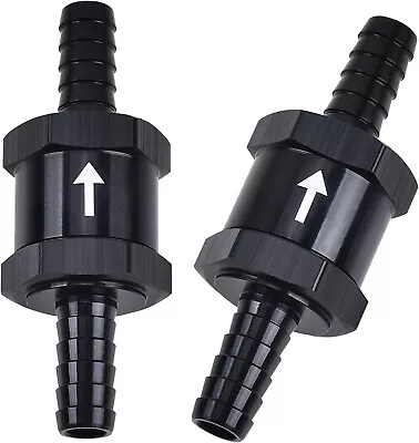 3/8  10mm  Fuel Check Valve One Way Inline Non Return Diesel Gasoline Black 2Pcs • $10.90