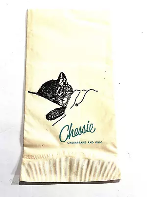 Vintage C&O Chesapeake & Ohio Chessie Cat Train Railroad Dinner Paper Napkin • $42.72