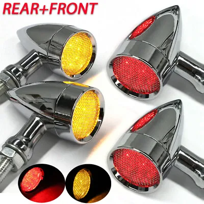 4pcs Bullet Motorcycle LED Turn Signal Blinker Lights For Harley Sportster Dyna • $36.80