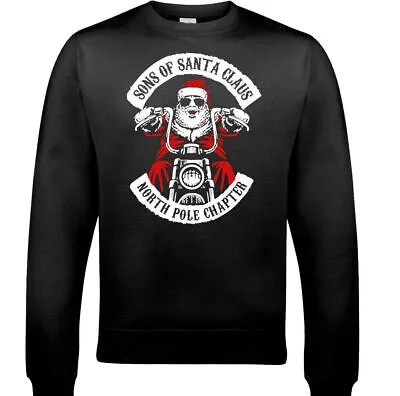 Christmas Biker Jumper Sons Of Santa Claus Anarchy Mens Motorcycle Sweatshirt • $42.14