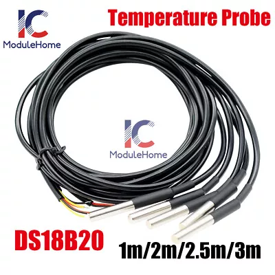 1/2/2.5/3m DS18B20 Waterproof Digital Temperature Sensor Thermal Sample -55-125°C • $1.60