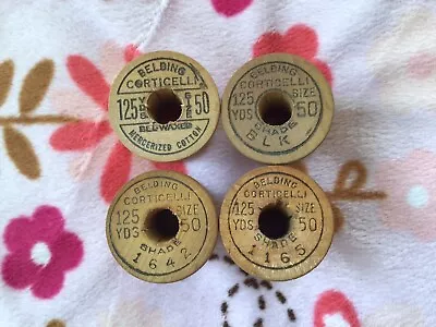 Belding Corticelli Antique Wood Thread Spools (4) • $6.75