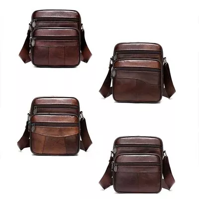 Retro Men's Shoulder Bags Genuine Leather Men Crossbody Bags  Gift • $30.77