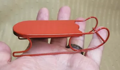 Miniature Dollhouse Red Metal Snow Sled • $3