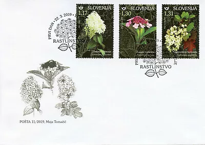 Slovenia 2019 FDC Hydrangeas Panicled Oakleaf Hydrangea 3v Cover Flowers Stamps • $6.20