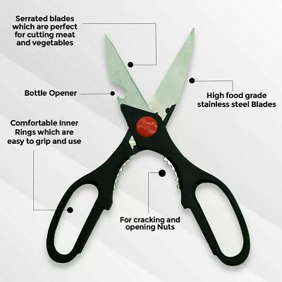 Scissors-Multi Function Stainless Steel Easy Grip Kitchen-Household-Office-etc • £3.35