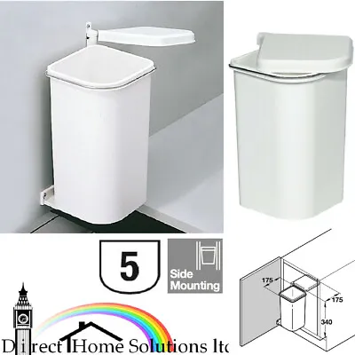 Hailo Pico Vanity Swing Out Waste Bin Hinged Door Cabinet Squared Design 5L • £34.99