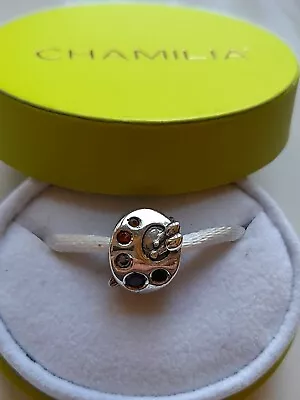 Chamilia Sterling Silver 925 Cz Artists Palette Bracelet Charm In Box • £24.99