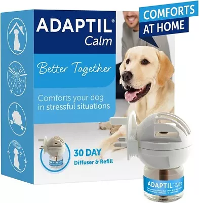 ADAPTIL Calm 30 Day Starter Kit Plug In Diffuser & Refil 48ml Dog Calming Remedy • £31.98